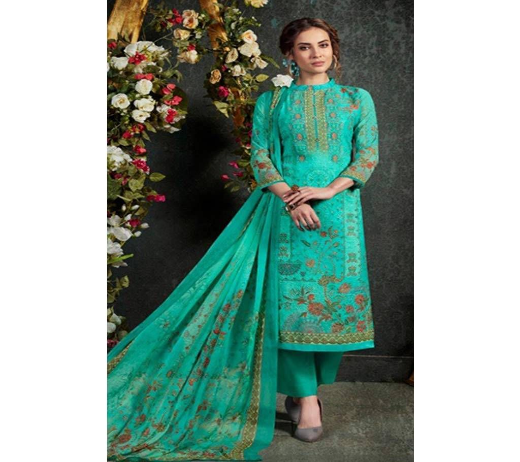  Indian Unstitched  Embroidery Dress