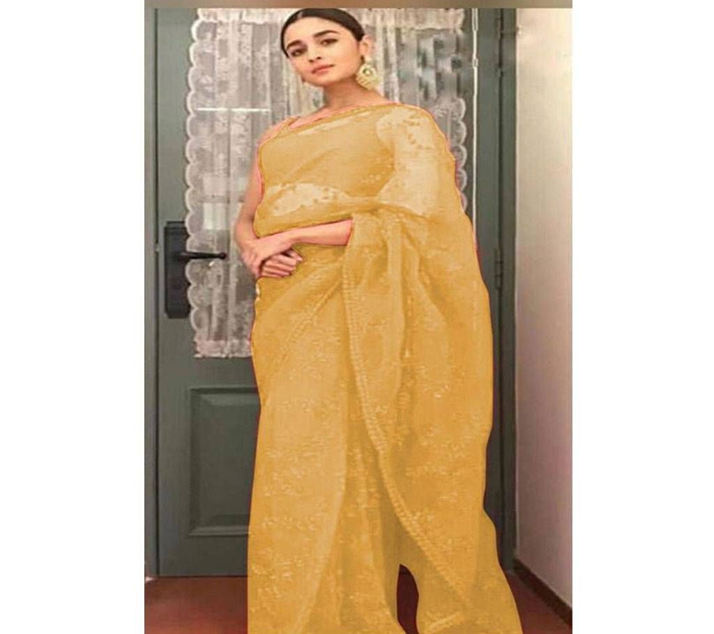 New Launching Hit Design Aaliya Bhatt Special Saree Yellow Color- 05