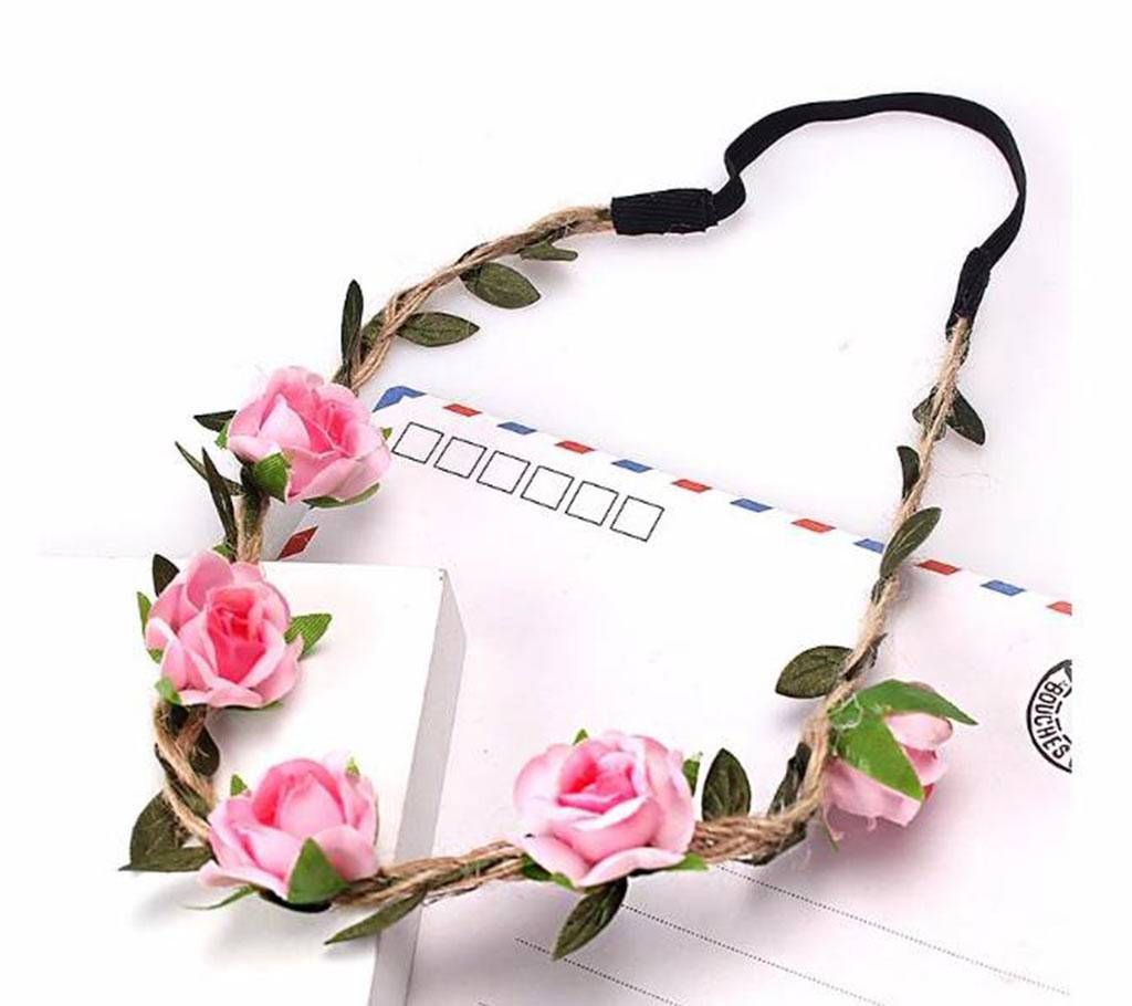 Rose Flower Hair Crown Headband For Women