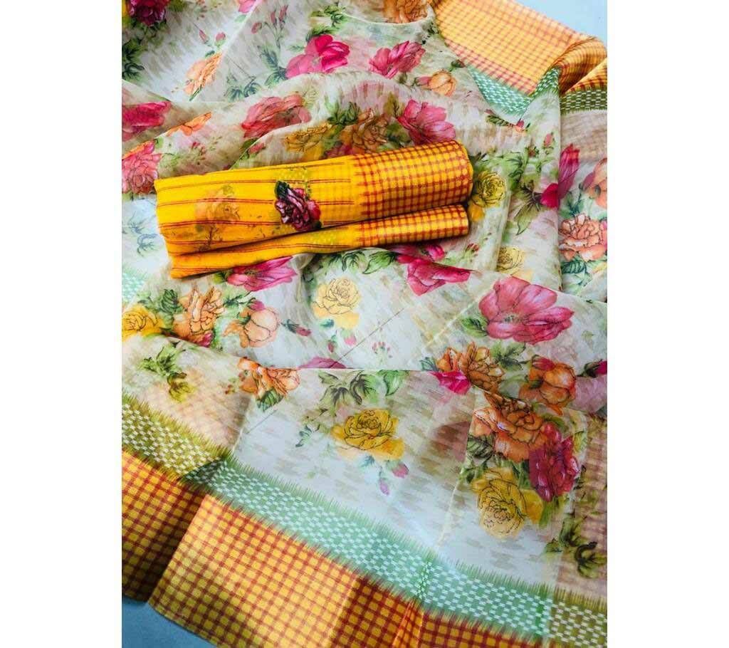 Organza silk sarees with Blouse piece