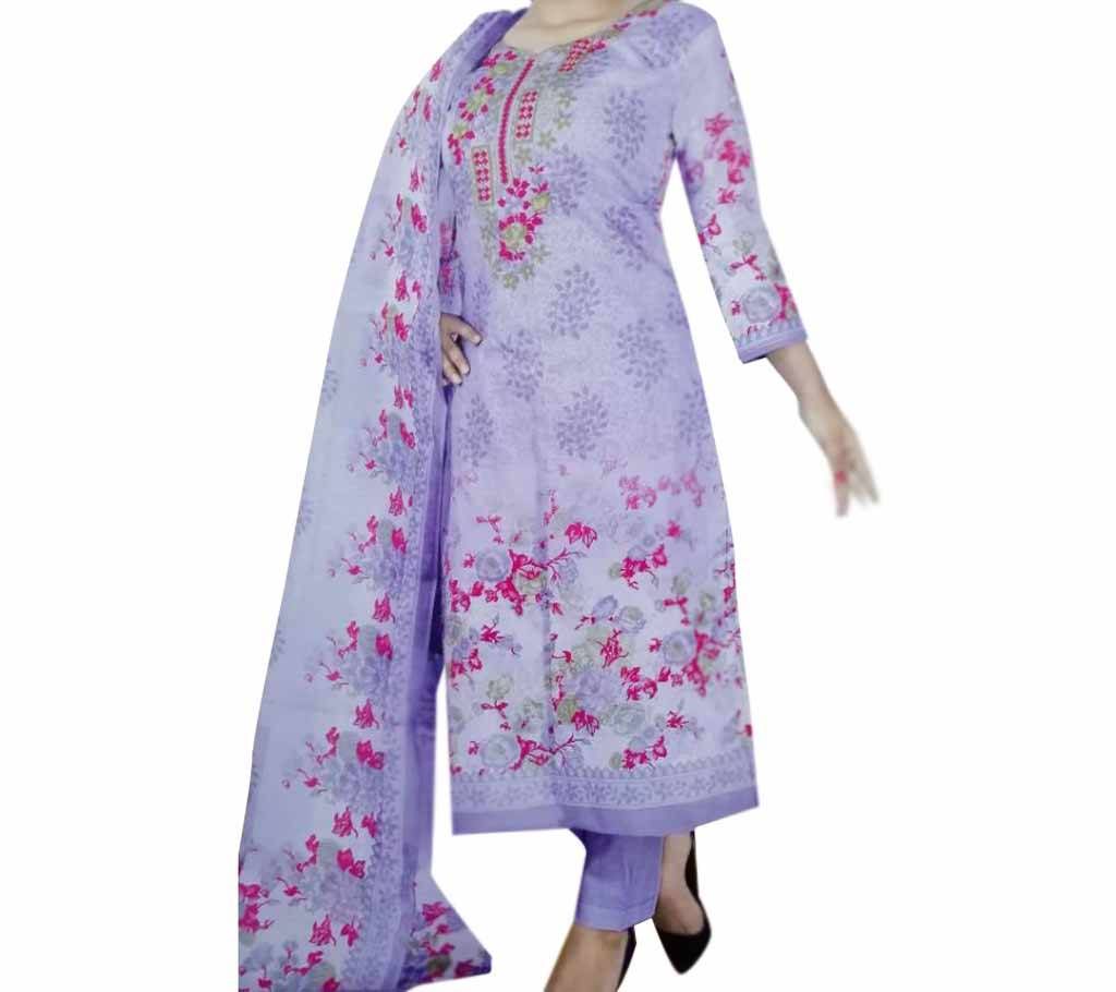 Unstiched Printed Cotton Printed Three Piece - Copy 