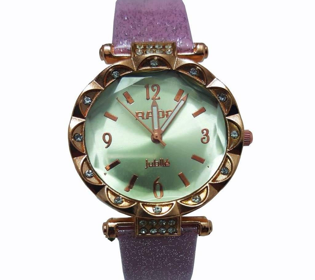 RADO Womens Ladies Casual Quartz Artificial Leather Band Watch Analog Wrist Watches