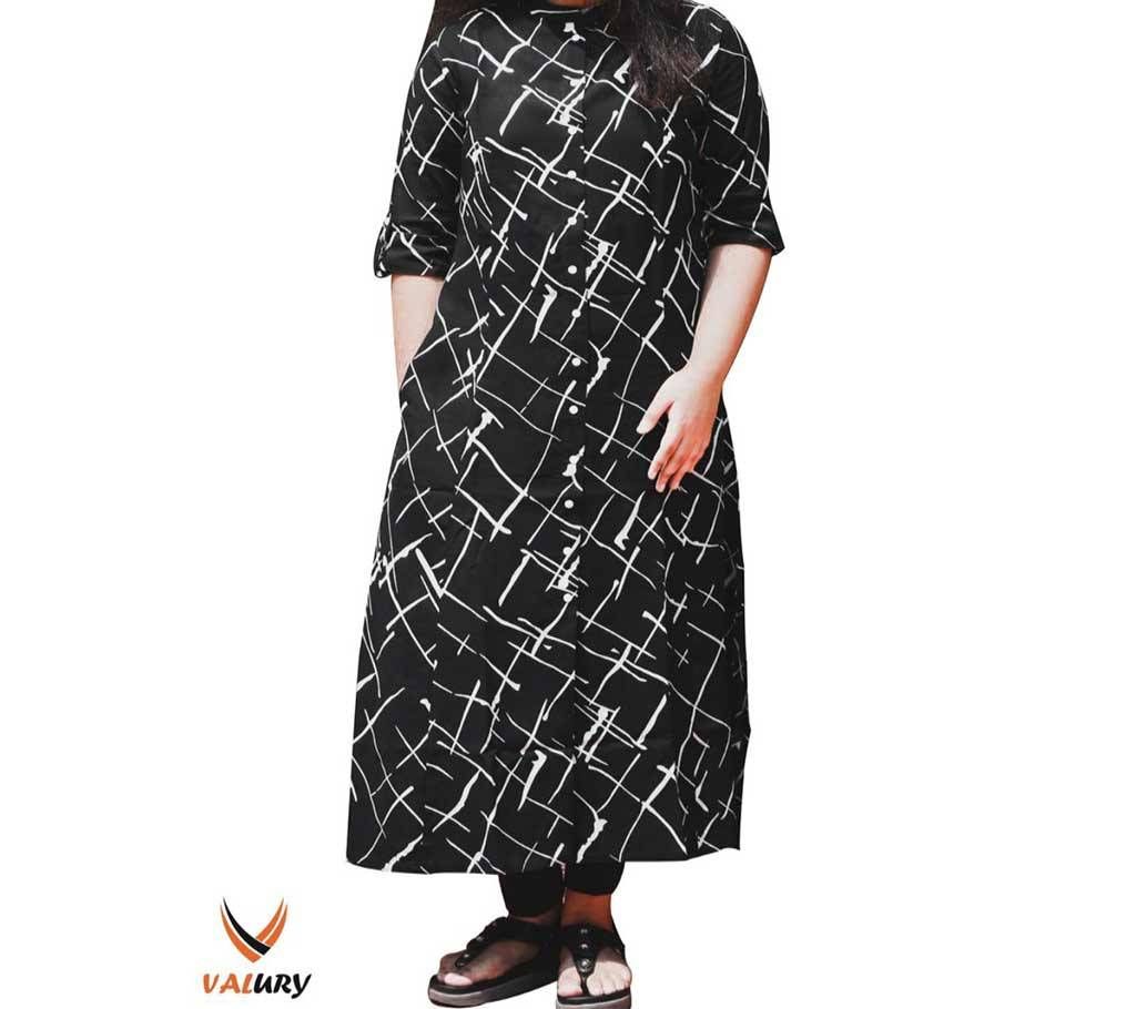 Black Print Long Kurti