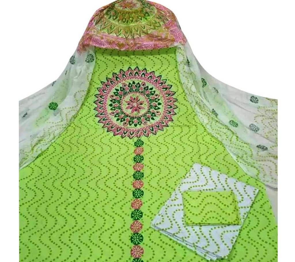 Unstitched block printed cotton salwar kameez ST-95