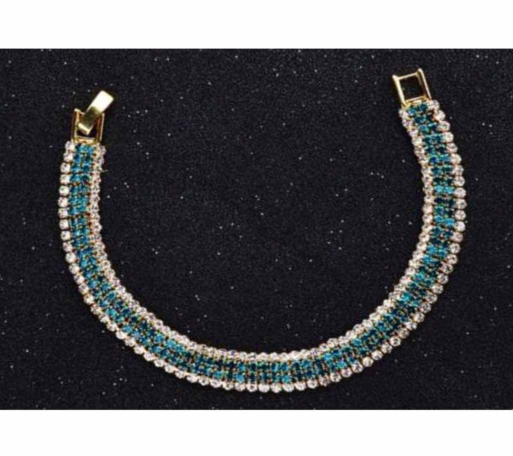 Sparkling Blue Cubic Zirconia Bracelet For Women