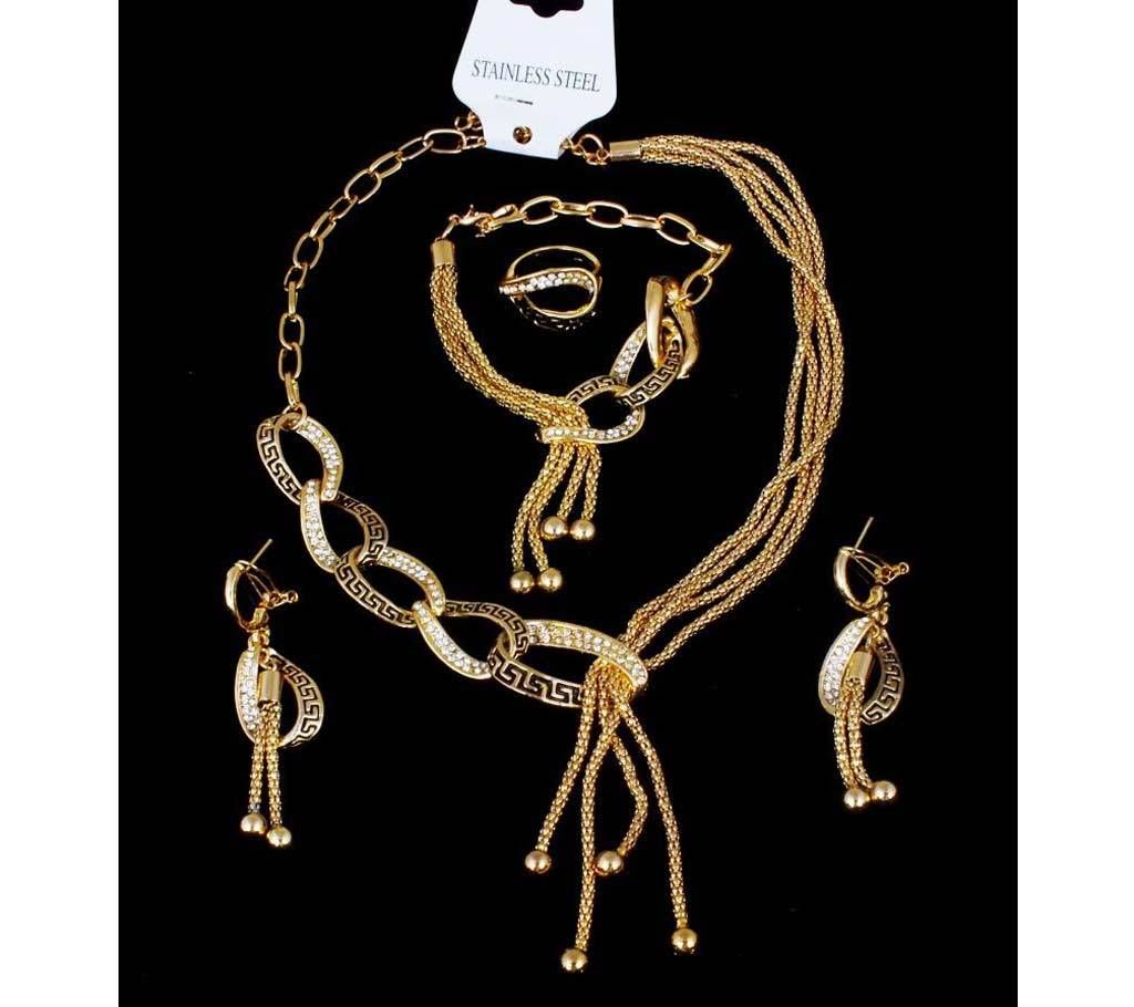 Rope design Stone setting metal jewellery set