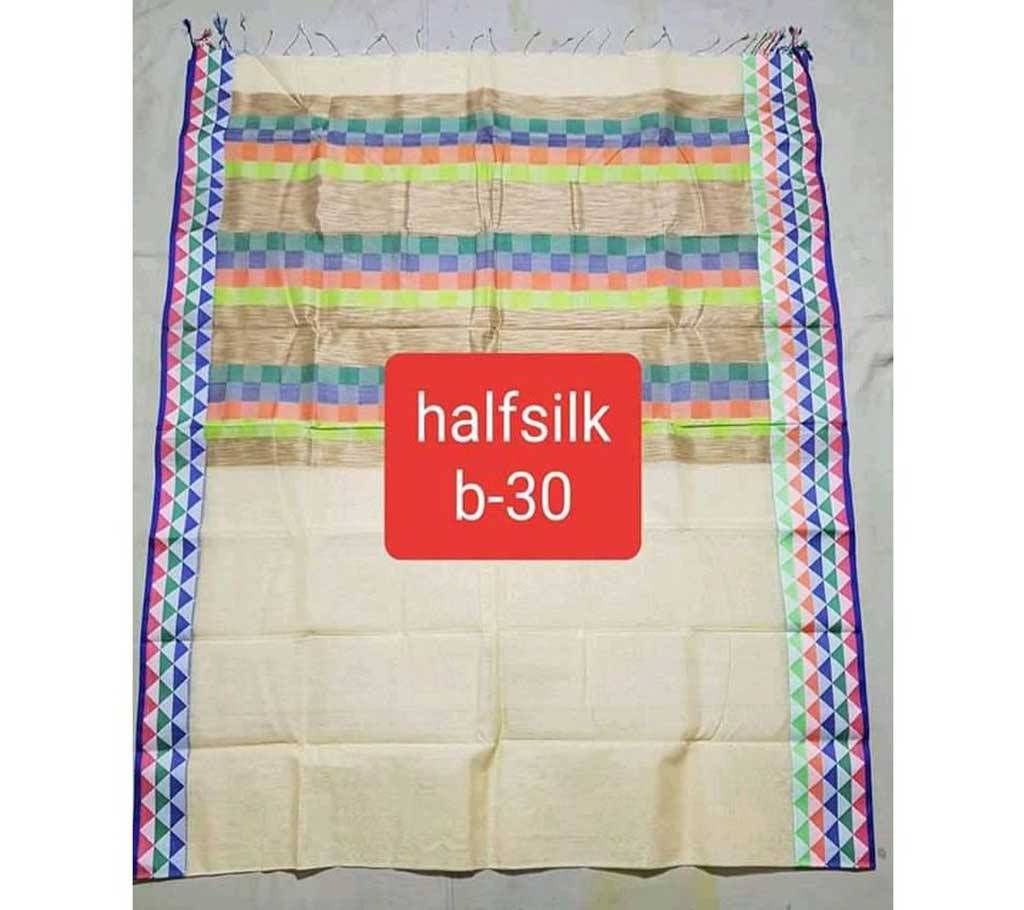 Half Silk Saree - Mix Color b-30