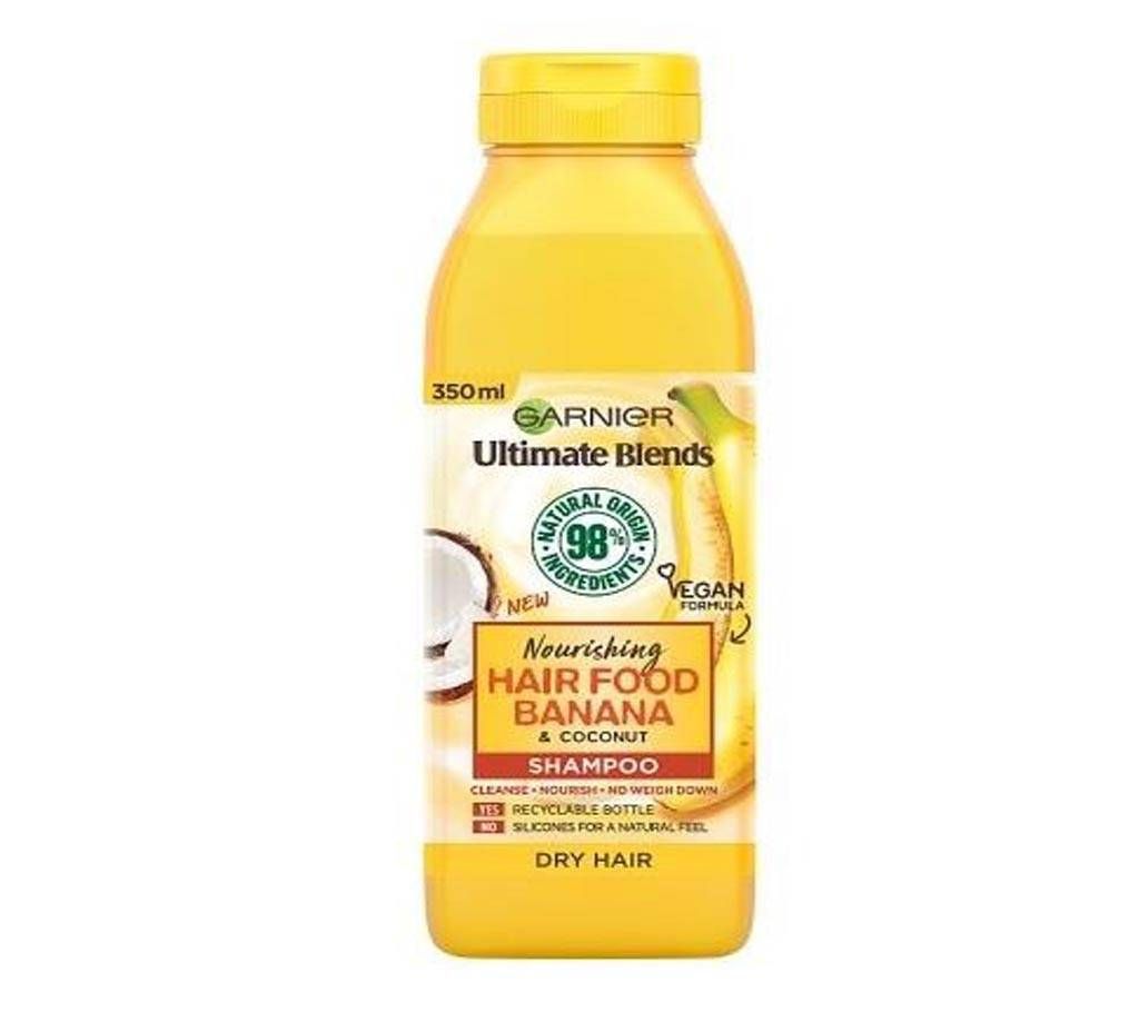 Garnier Ultimate Blends Repairing Hair Food Banana & Coconut Shampoo For Dry Hair -350ml-Italy