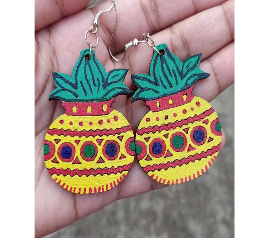 Wood Craft Ear ring-1pair 