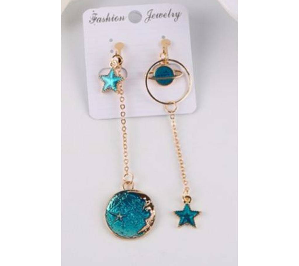 Enamel Star Moon Cute Drop Earrings For Women