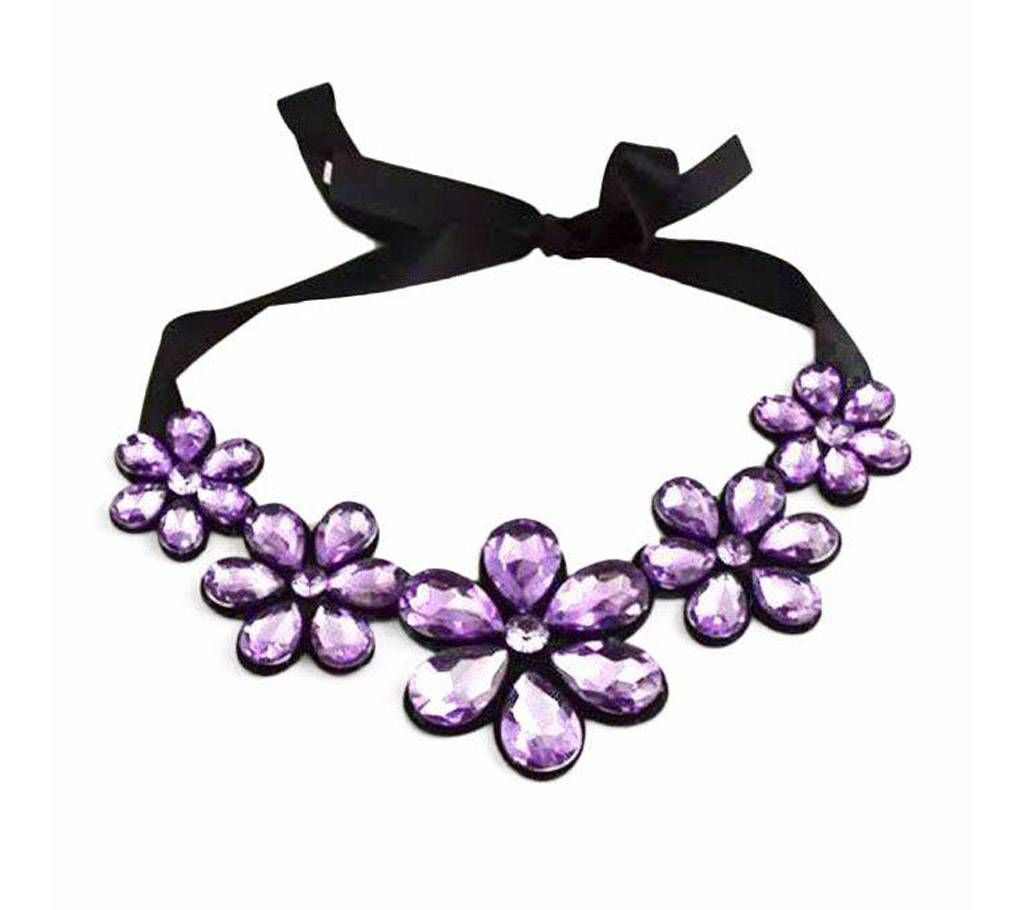 Flower Shaped Necklace For Women - Purple