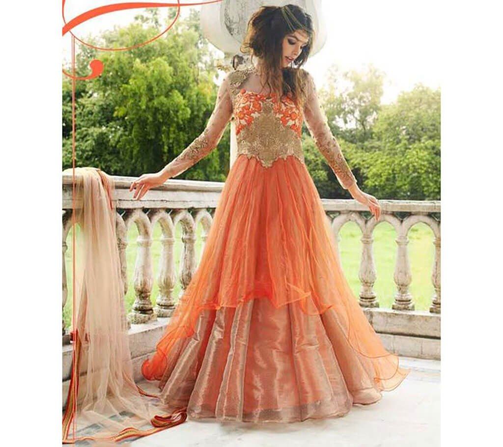 Semi Stitched Embroidery Long Suit