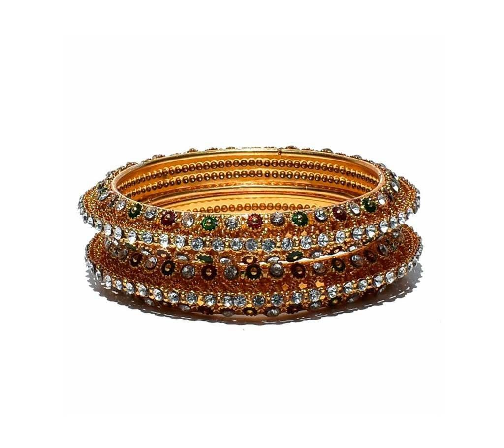 Indian Multi Color Stone Metal Bangles For Women