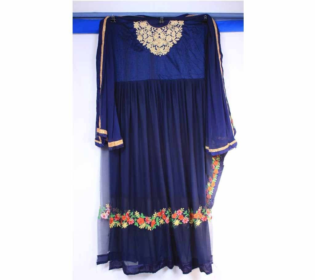Unstitched Soft Georgette Embroidery Party ware Indian Dress
