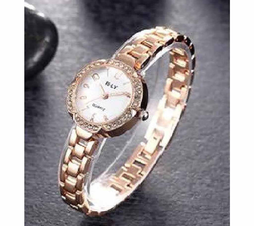 IE-LY Stainless Steel Watch for Women - Golden