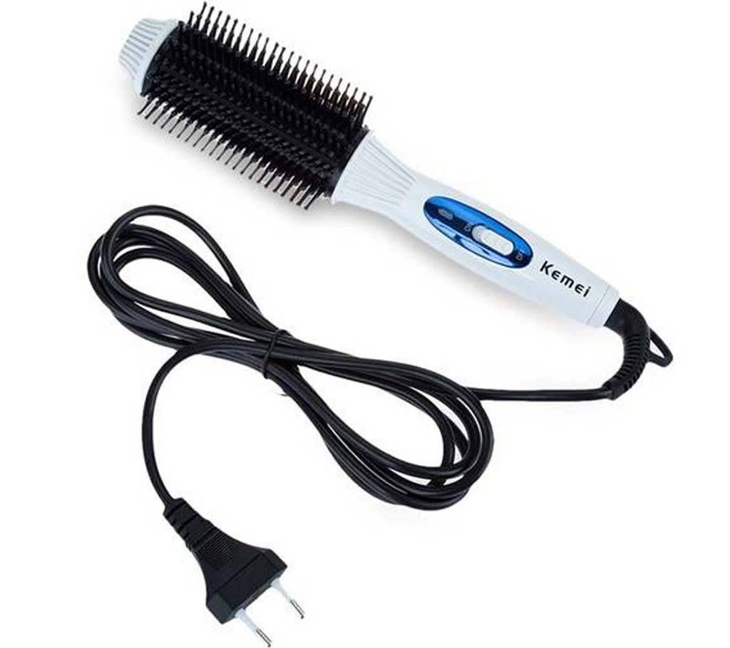 KEMEI KM-8110 3 IN1 Multifunctional Straightener Iron Curler Hair Styling Tool Electric Tourmaline Ceramic Roller Comb