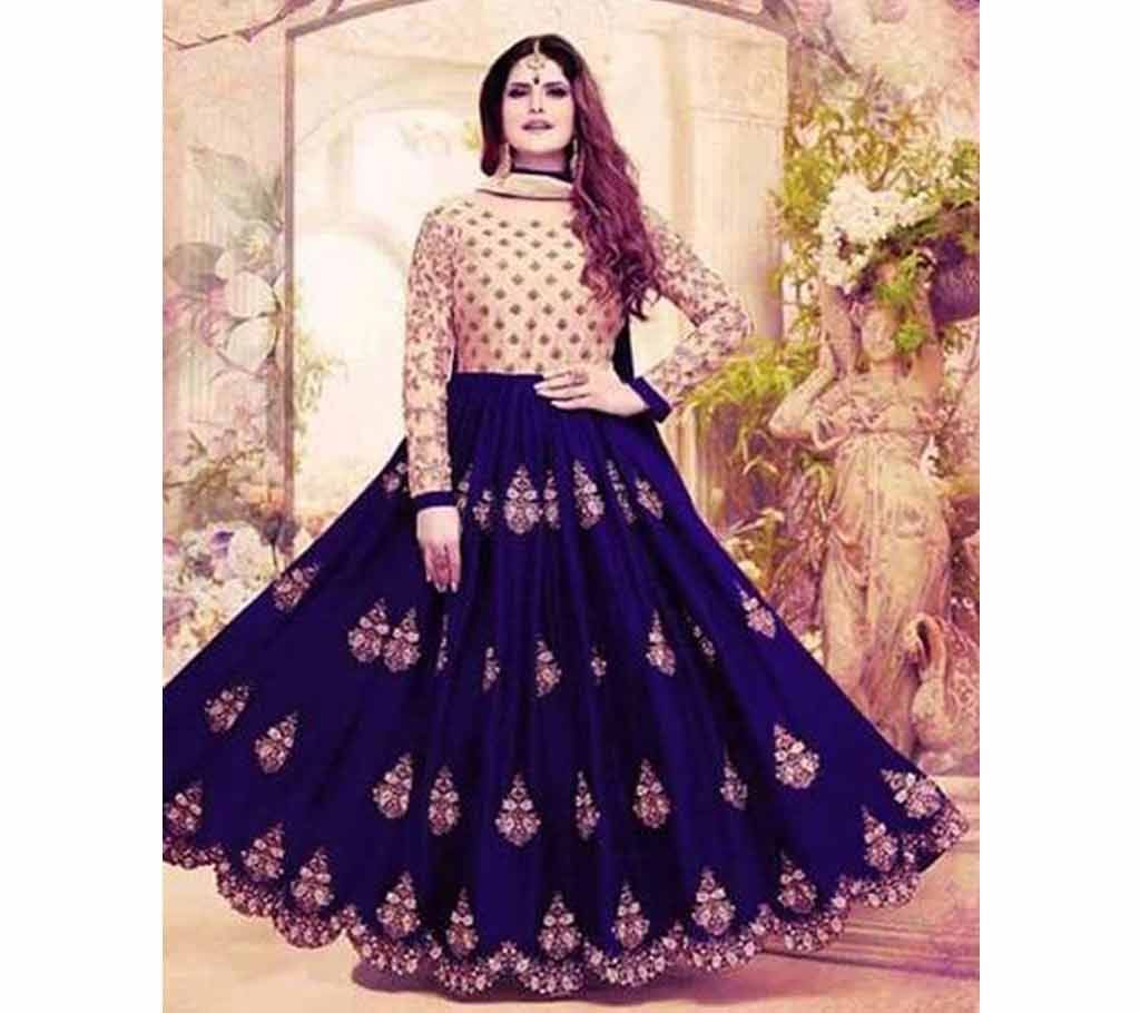 Unstitched georgette with Embroidery Floor Touch Designer salwar suit  zara 041