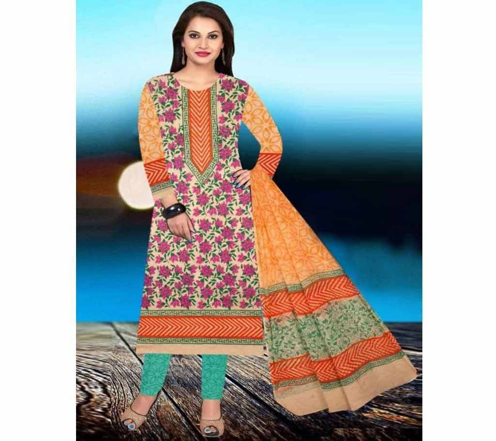 Unstitched block printed cotton replica salwar kameez seblock-627
