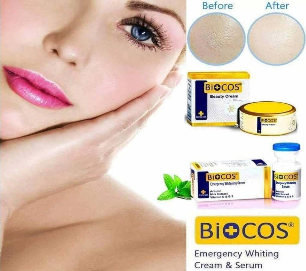 Biocos Emergency Whitening Beauty Cream And Biocos Emergency Whitening Serum For Men And Women 40g Dubai