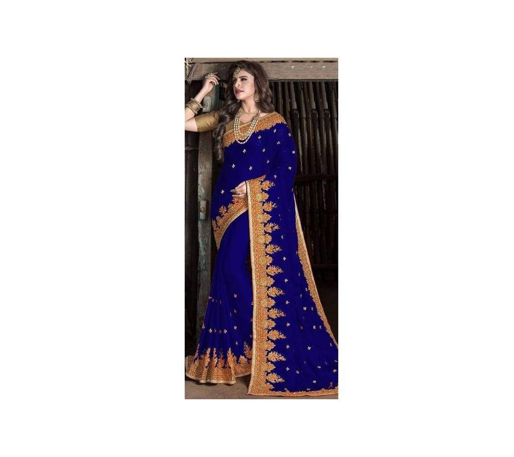 Indian Blue Georgette Saree For Women