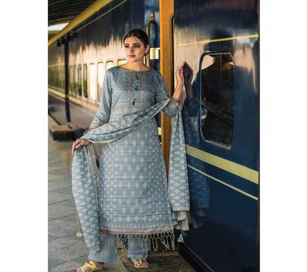 SRI Fashion Ishrat Unstitched Printed Cotton Three Piece