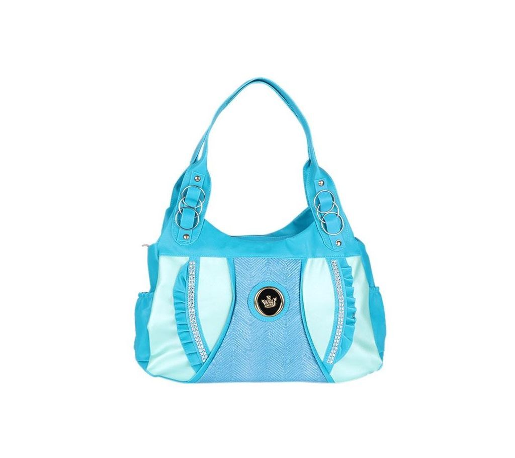 Light Sky Blue Artificial Leather Shoulder Bag For Women
