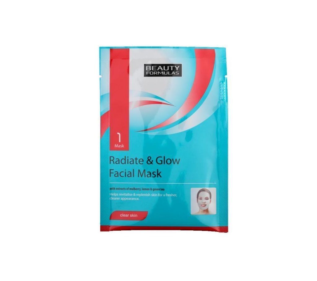 Beauty Formulas Radiate & Glow Facial Mask - UK 