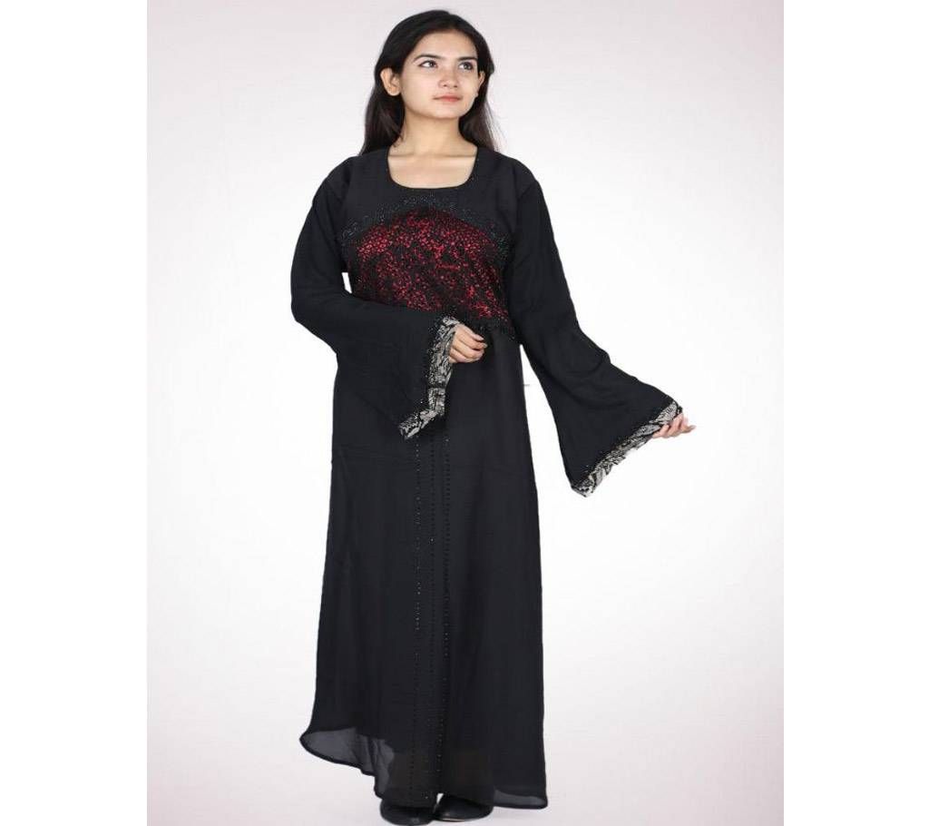 Black Diamond Georgette Borka For Women