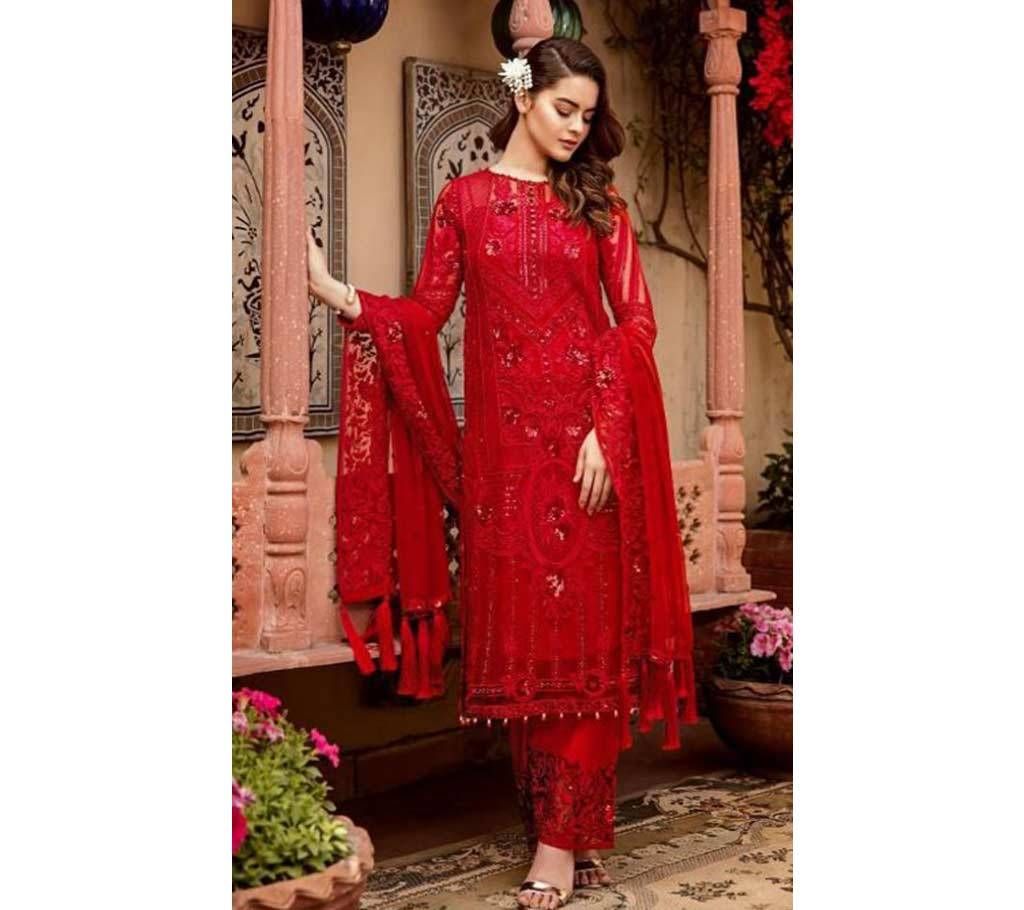 Deepsy Imorzia Vol 10 - 800-501 - Red Maroon Unstitched Georgette 3Pcs