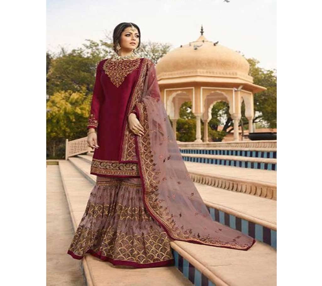 Georgette Designer Sharara Unstitched Suit  (Copy)