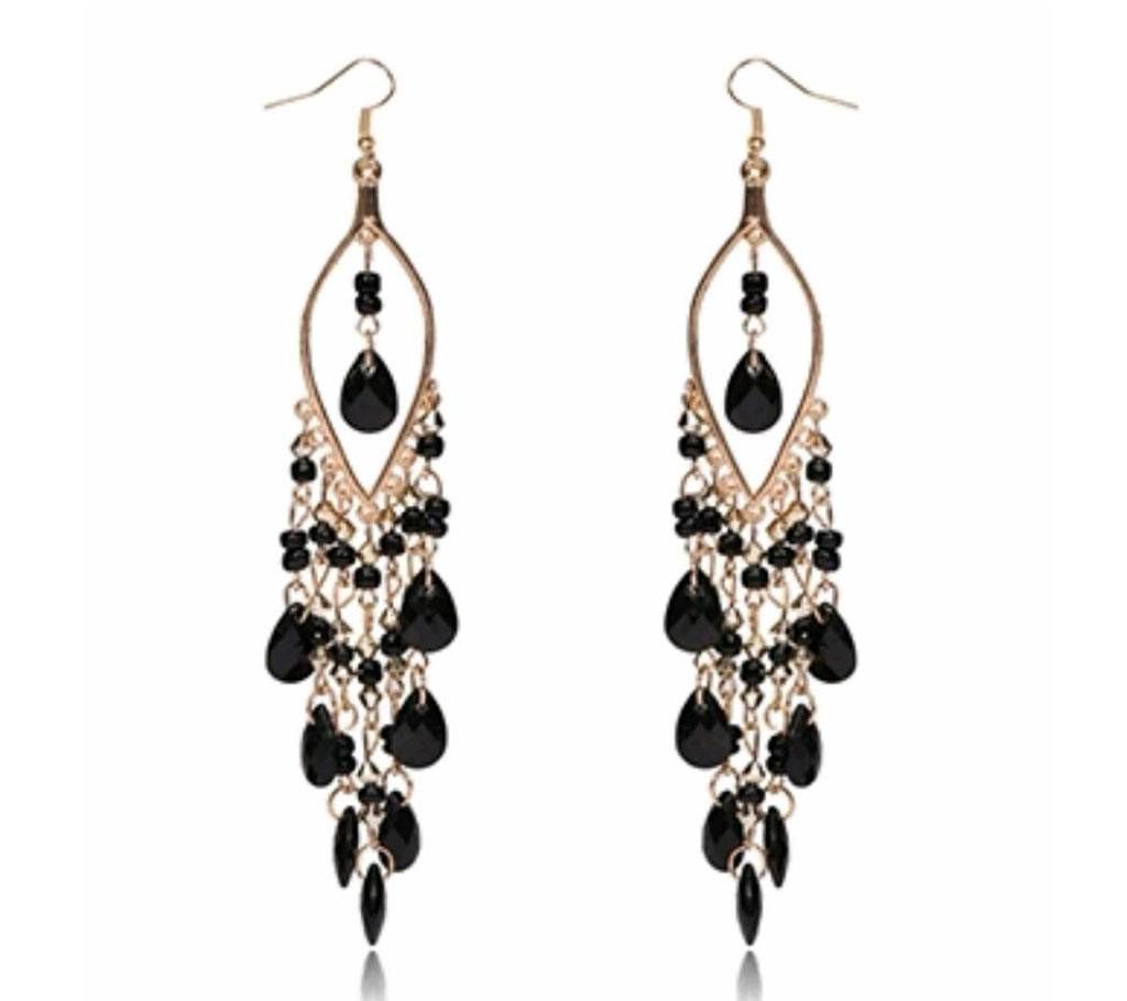 Stone setting drop ear ring