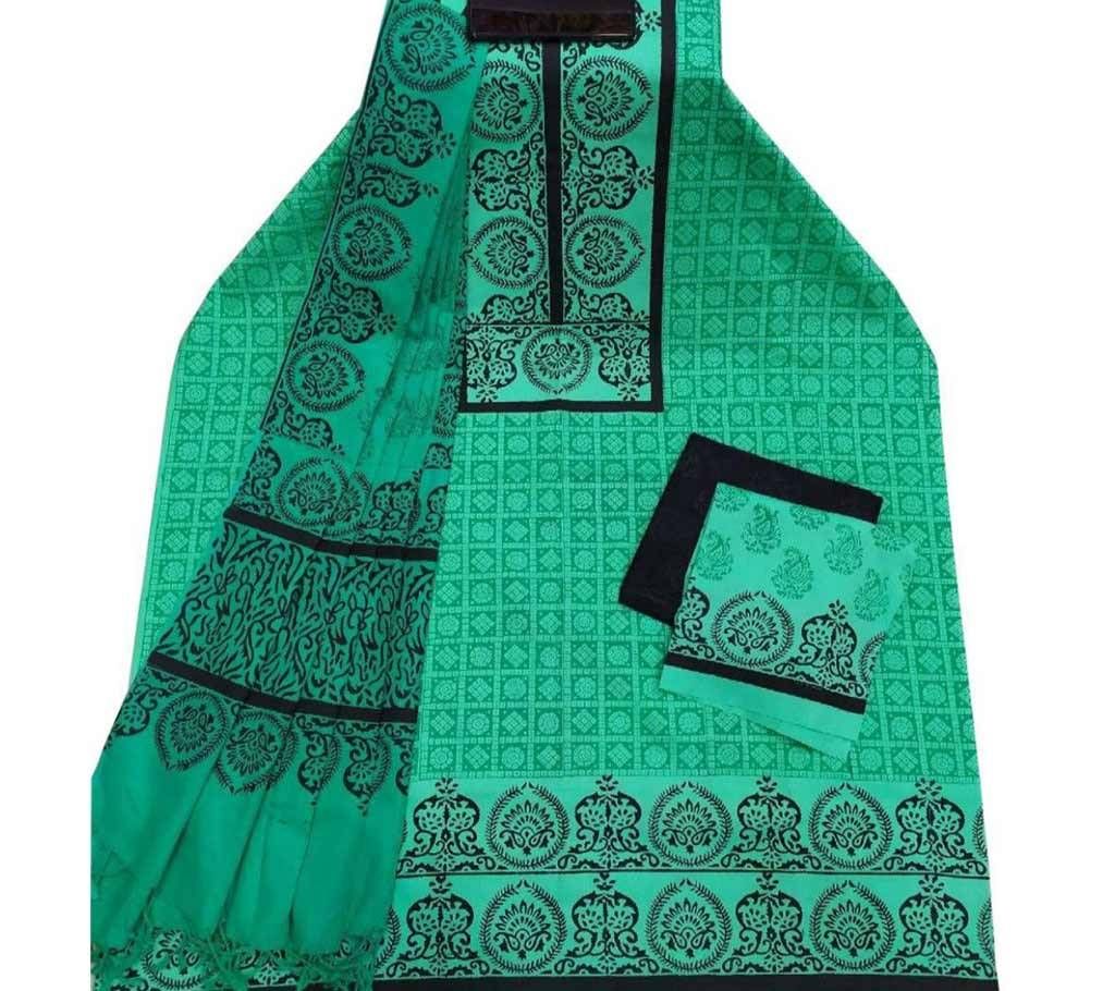 Unstitched Block Printed Cotton Salwar kameez fs-23