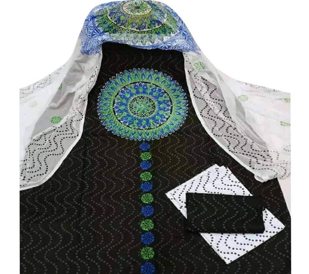 Unstitched block printed cotton salwar kameez ST-96