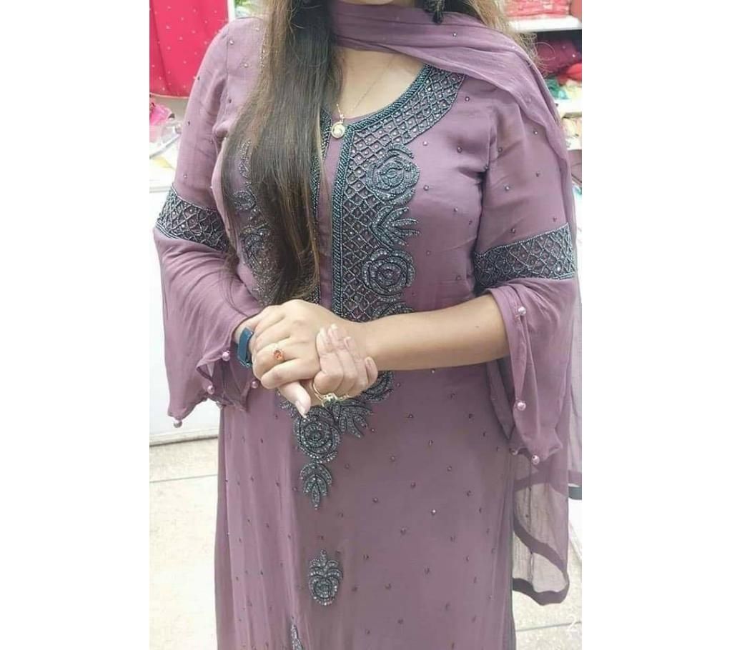 Unstitched Georgette karchupi single kameez