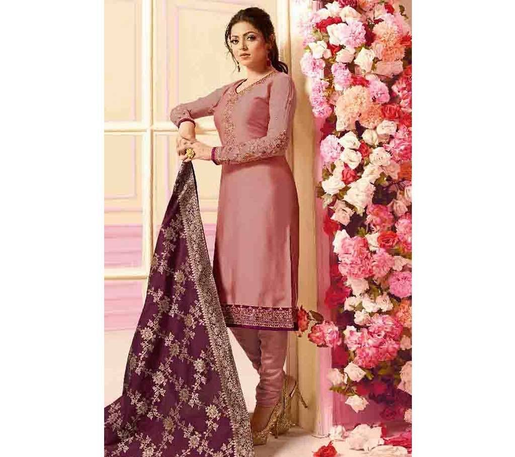 Indian Unstitched Georgette 3Pcs For Women Maroon
