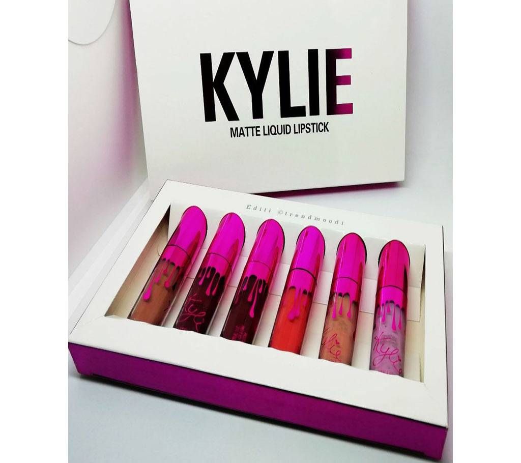 Pink Kylie Matte Liquid Lipstick Set of 6pcs-malayasia