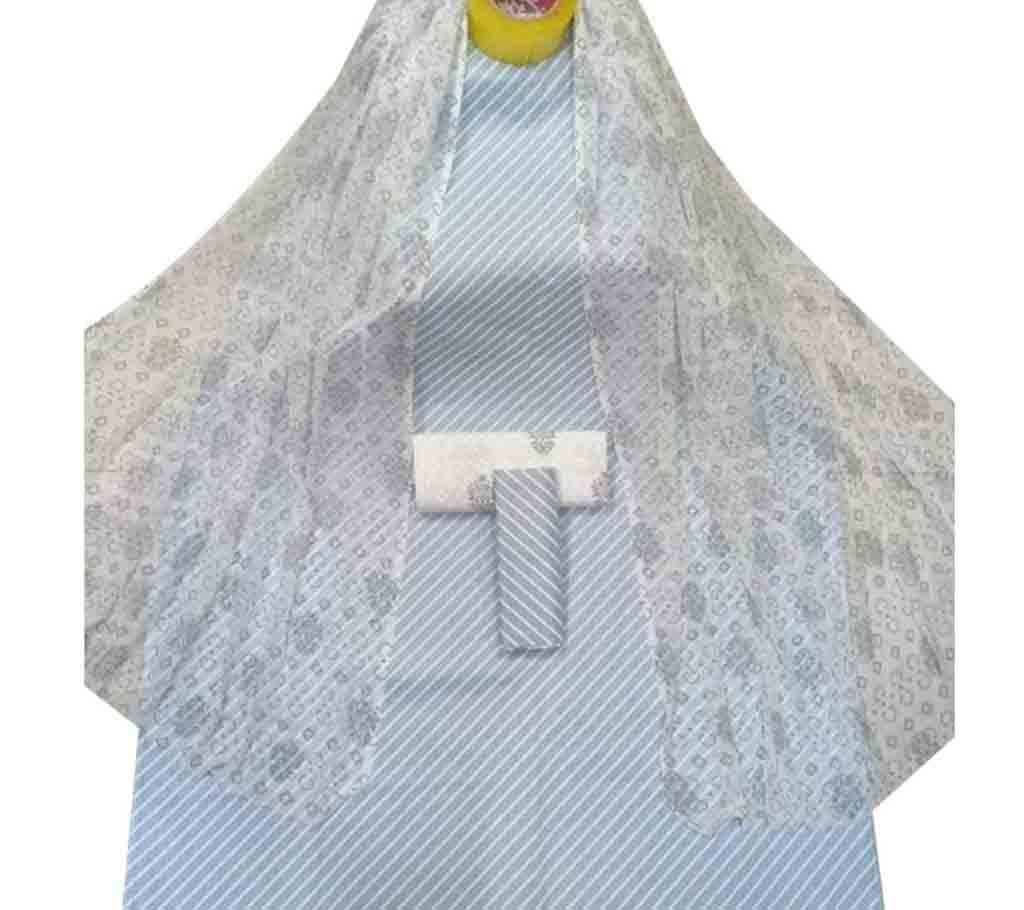 Ash Unstitched Skin Printed Cotton 3Piece