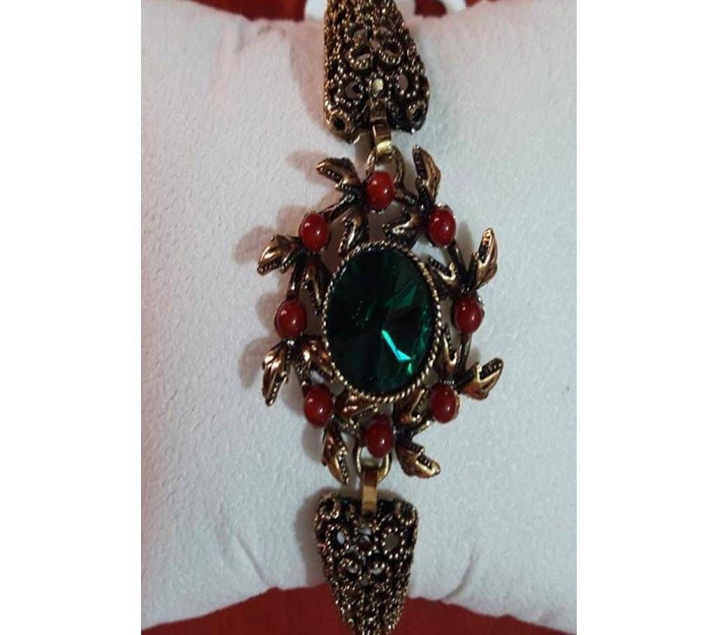 Red & Green Antique Bracelet for girls with stone