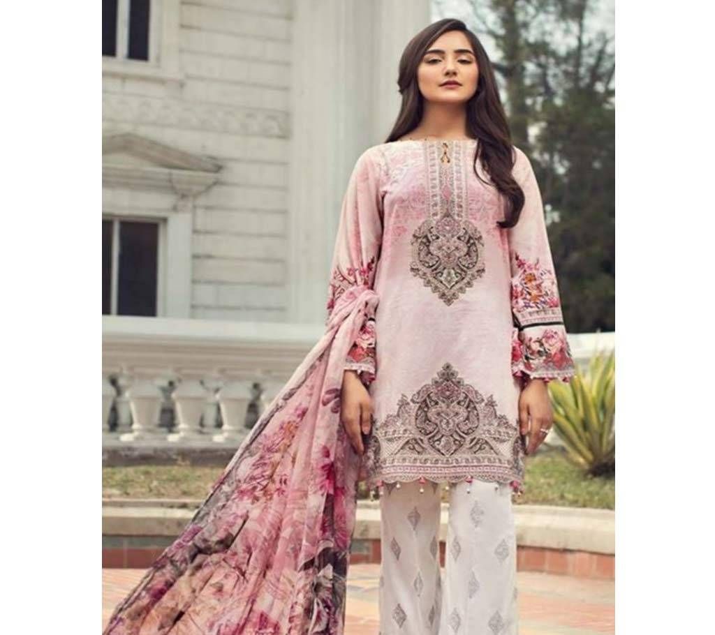 Unstitched Pakistani 3Pcs Pink