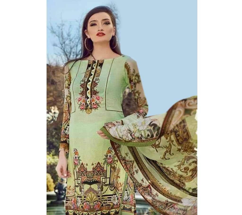 Unstitched Indian kashmiri amdrodary Design Three-Piece 08