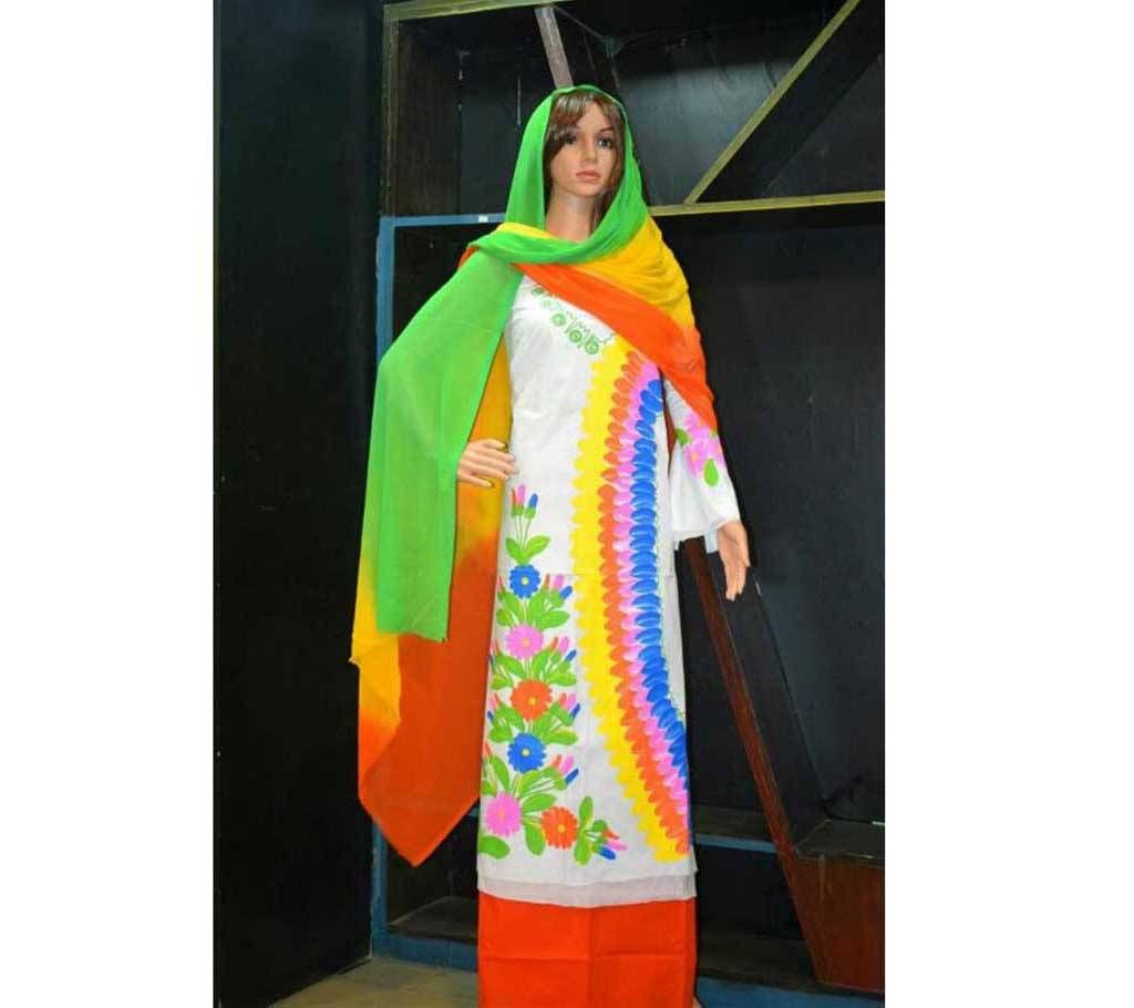 un stitched hand paint dress 