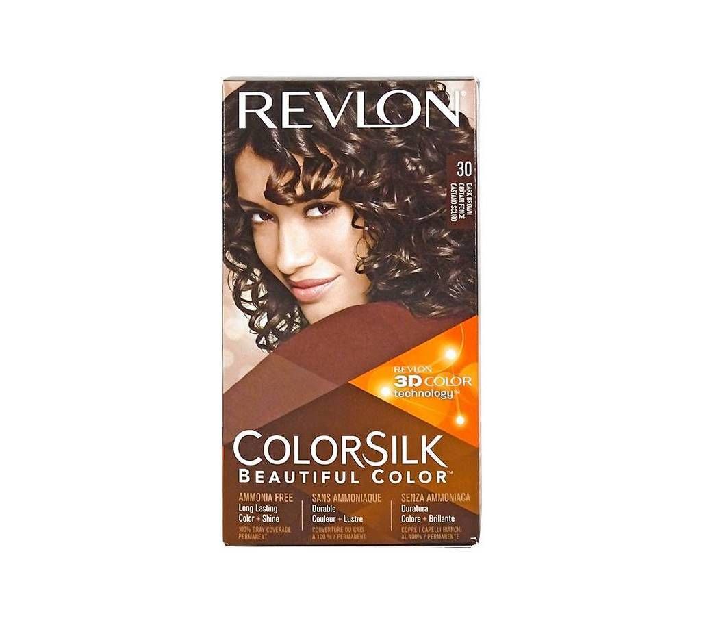 Revlon ColorSilk Beautiful hair color Permanent 30 Dark Brown USA 
