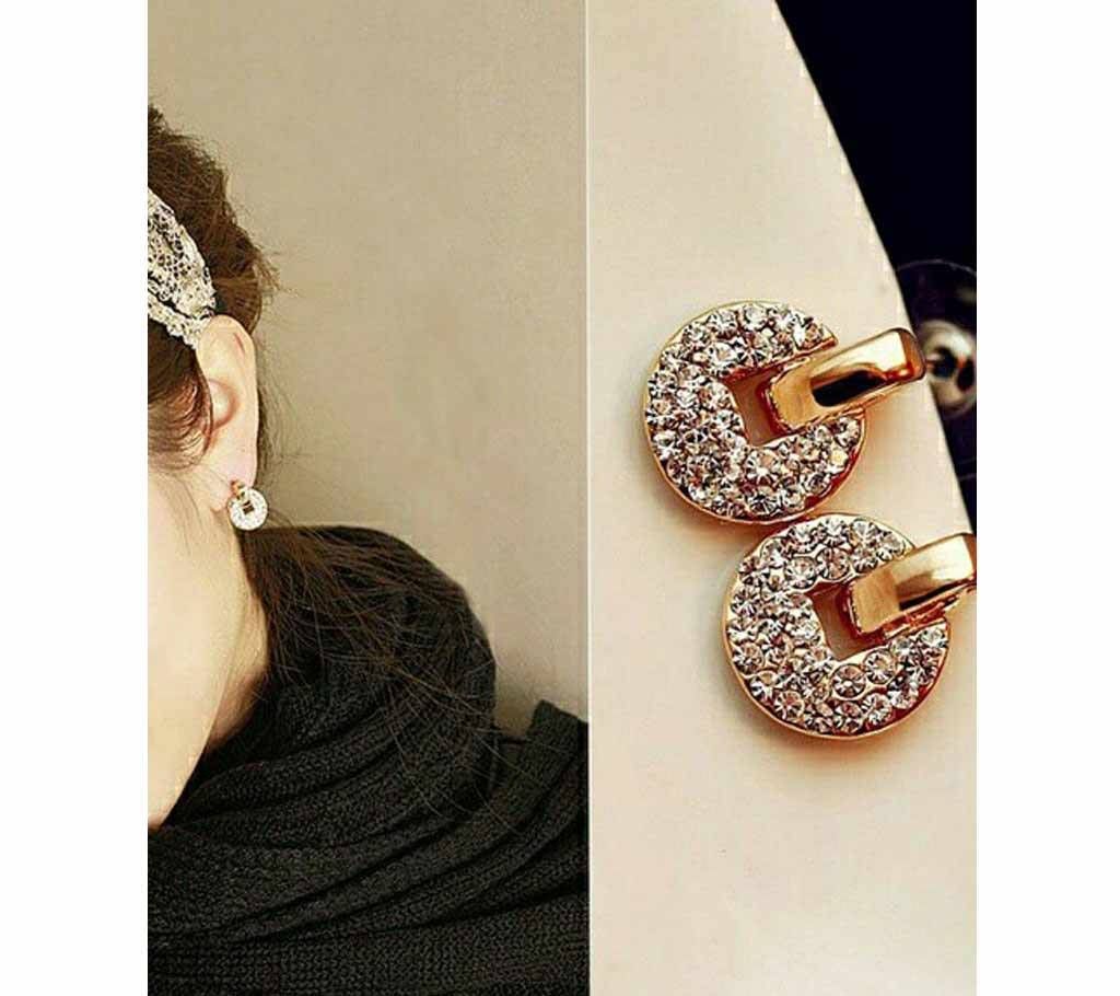 Chia Fashion Rhinestone elegant ear stud earrings (by Pink Point - CHIA118)
