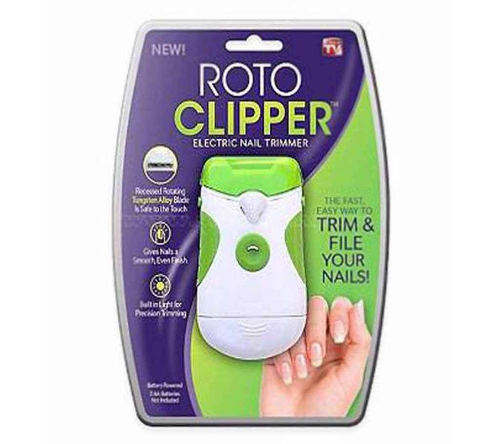 Roto Clipper Electric Nail Trimmer and Nail File - White & Green