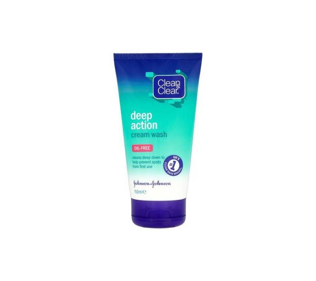 Clean & Clear Deep Action Oil-Free Cream Wash, 150ml UK