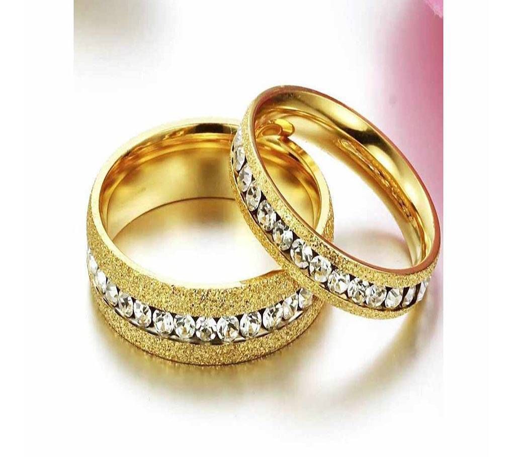 CZ Couple Stainless Steel finger Ring - 2 Pcs 