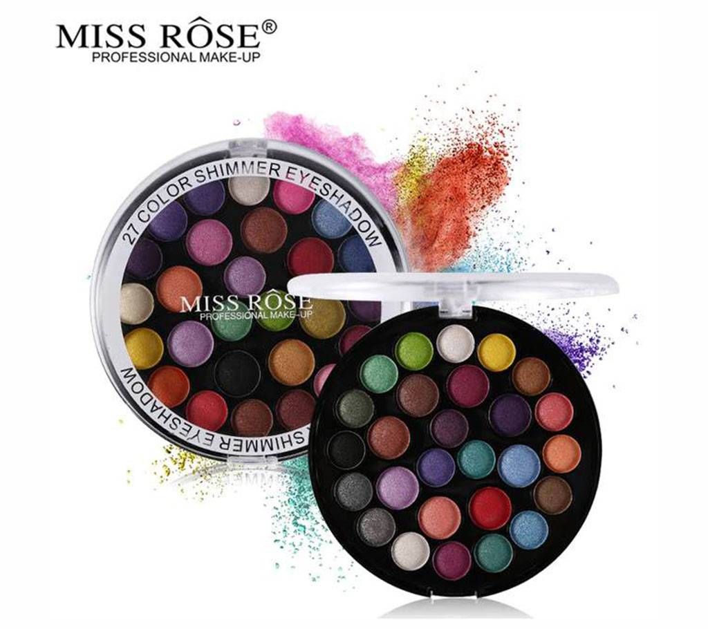Miss Rose Makeup Brush 27 Colors Eye Shadow Palette Frosted Cake Professional Make Up Kit - 30 gm