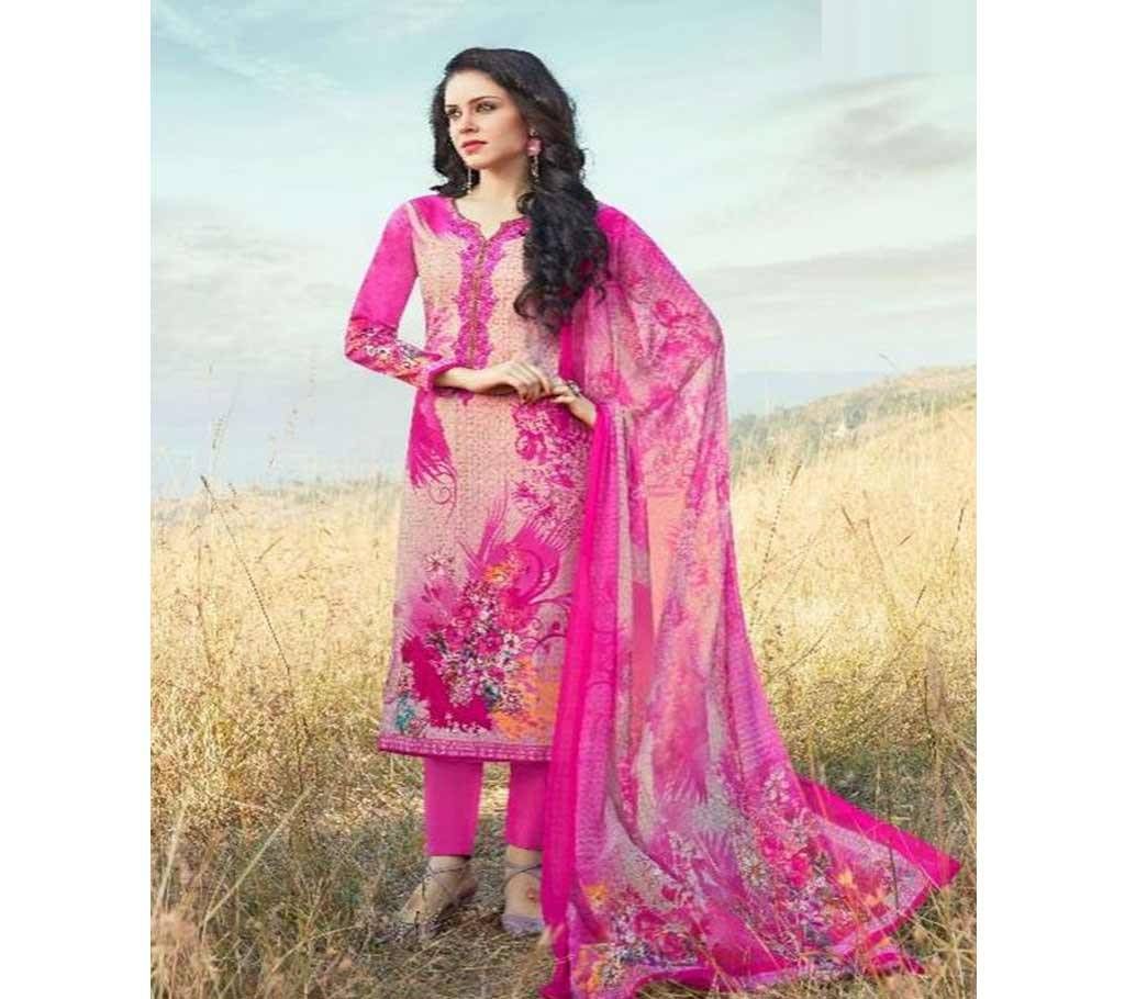 Hot pink original unstitch Indian Three pieces