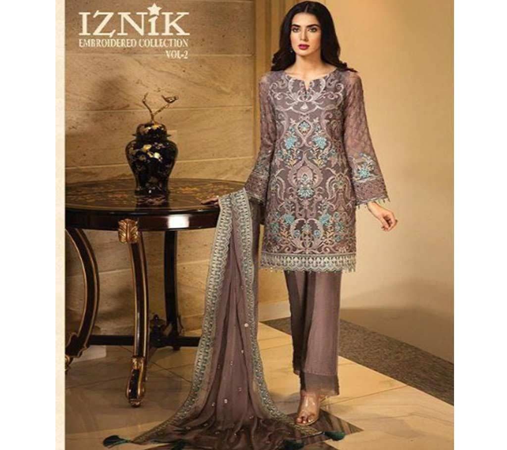 EMBROIDERED FAUX GEORGETTE Unstitched Suit 