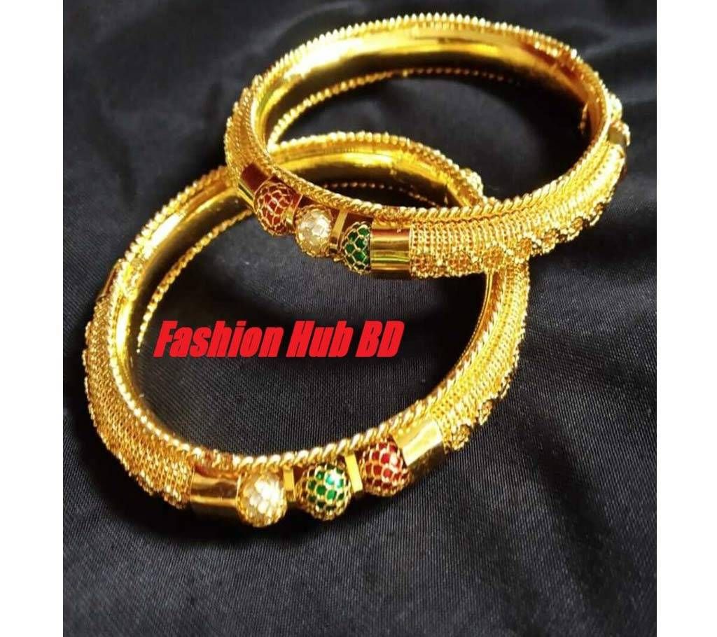 Jaipuri Imitation Churi Multicolor (Red-Green-Golden) Size-24 India